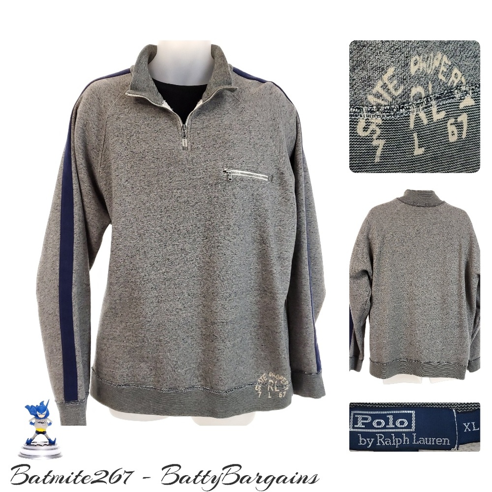 XL Mens RL 67 Polo 1/4 Zip FLEECE Lined Sweater